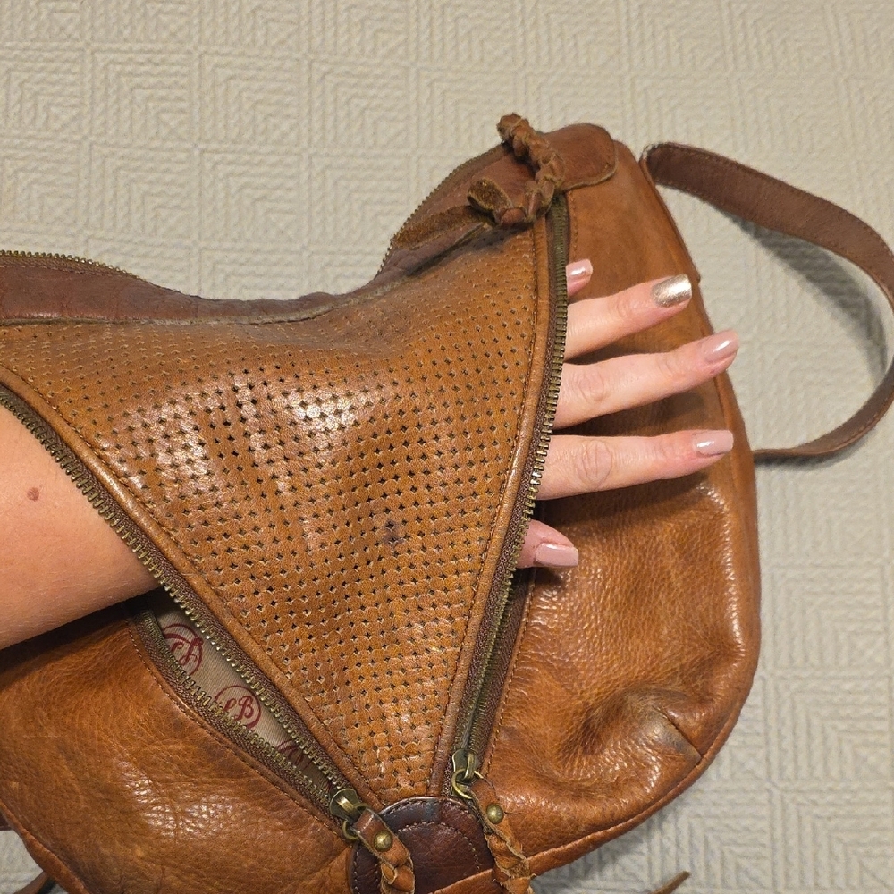 Lucky Brand Tan and Brown Leather Hobo Bag - Picture 3 of 9